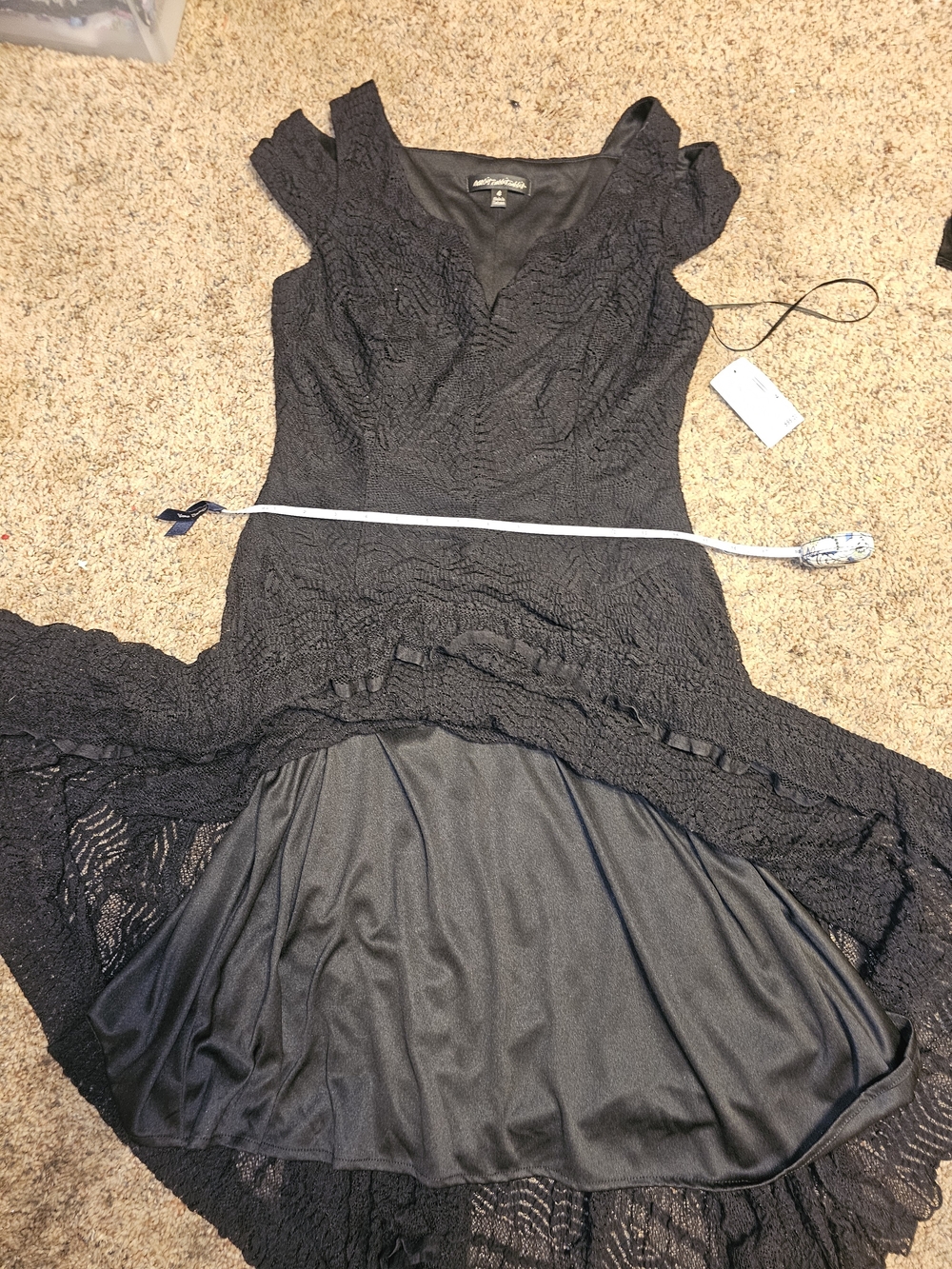 Rabbit Rabbit Rabbit Black V-Neck Cap Sleeve High-Low Dress - Picture 6 of 8